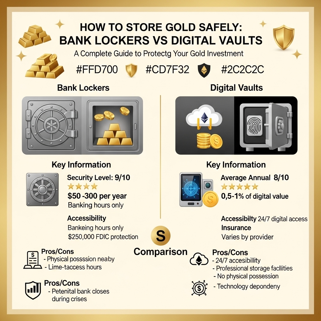 How to Store Gold Safely: Bank Lockers vs Digital Vaults - Gold Investment Guide