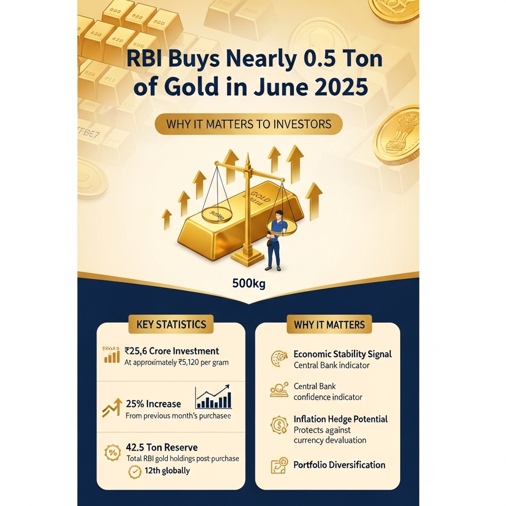 RBI Buys Nearly 0.5 Ton of Gold in June 2025—Why It Matters to Investors - Gold Investment Guide